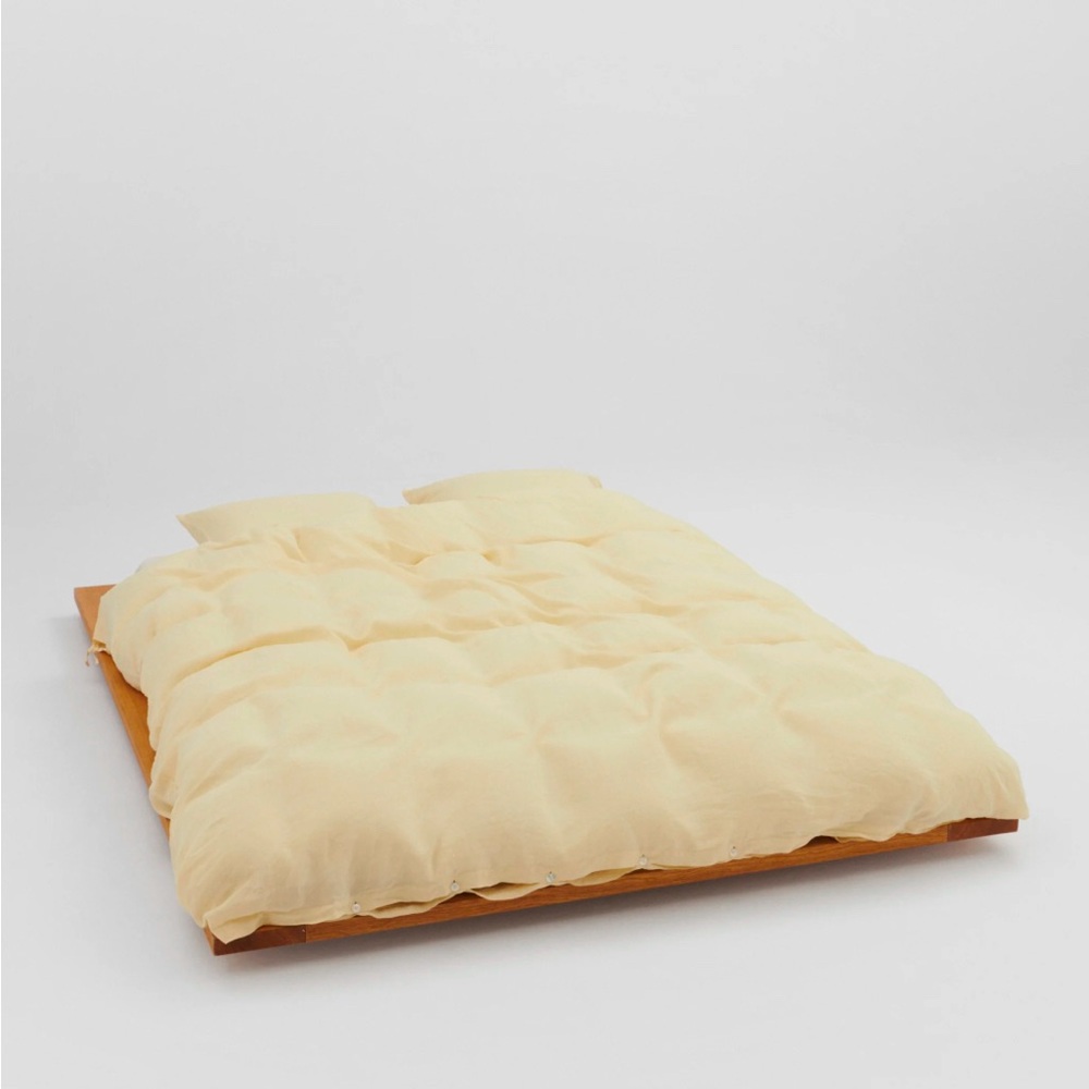 Tekla Linen Flat Sheet Soft Yellow NWT 102.4inch (260cm)